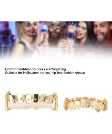 Brass Galvanized Messing Teeth Set - Hip-Hop Props & Halloween Accessories | Two-Color Decoration - Buy Online on SooperMarket.com