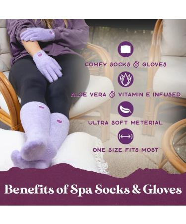 Purple Canyon Aloe Spa Sock and Glove Set | Overnight Moisturizing for Women and Men | Lavender Colored - Buy Online on SooperMarket.com