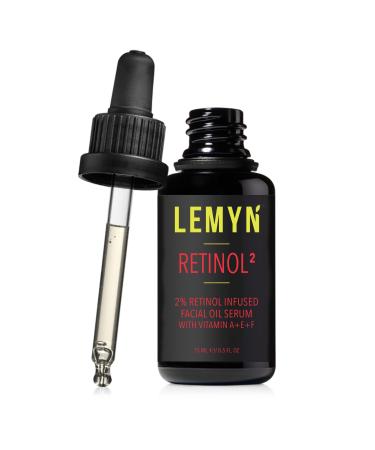 Retinol2 Facial Oil Serum with 2% Advanced Gentle Retinol Vitamin A+E+F Freshly Made Anti-Aging Hydrating and Firming Formula | 15ml 0.5 Fl Oz (Pack of 1)
