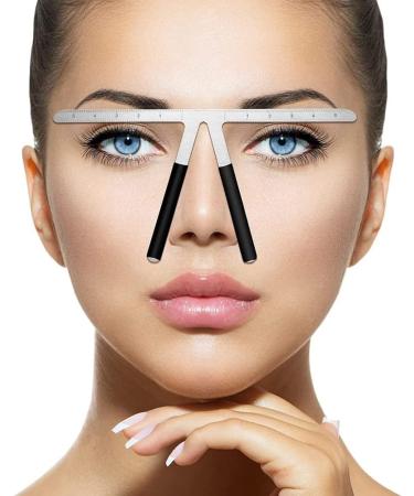 QUR 2Piece Eyebrow Ruler 3-Point Positioning Ruler Brow Caliper Measuring Tool Silver - Buy Online on SooperMarket.com