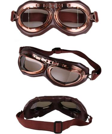 Peicees Vintage Aviator Hat and Goggles Set - Khaki Hat with Fur Ear Flaps for Men and Women - Buy Online on SooperMarket.com