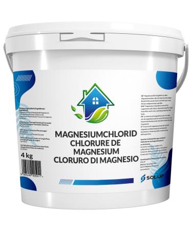 Solup magnesium chloride 4 kg i magnesium flakes i magnesium flakes i 100% natural magnesium chloride flakes i ideal bathing salt against magnesium deficiency 4 kg (1 Pack)