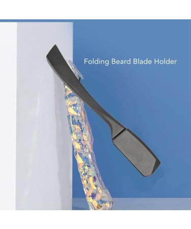 Premium Ergonomic Beard Blade Holder | Vintage Straight Edge Manual Razor Knife - One-Sided Zinc Alloy for Barbers - Buy Online on SooperMarket.com
