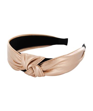 axy HR27b Leather Headband with Knot-Vintage-Beautiful Headband Hair Accessory Gold