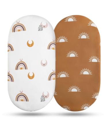 Soarwg Kids Bassinet Sheets Bassinet Sheets for Baby Boy and Girl Bassinet Sheet Neutral Fit for Rectangle Round Oval Hourglass Mattress Flexible for Different Bassinet Pad/Mattress