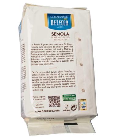 Buy De Cecco Durum Wheat Semolina 4 x 1 kg - Premium Italian Pasta Flour | International Shipping - Buy Online on SooperMarket.com