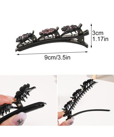 8PCS Sparkling Crystal Stone Braided Hair Clips Set for Women - Rhinestones Hairpin Duckbill Clip with Small Clips - Ideal Hair Accessories for Girls and Women - Buy Online on SooperMarket.com