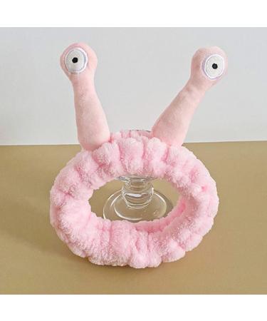 2 Pieces Spa Headband For Women Facial Makeup Head Band With Bangs hair pad Soft Head Wraps Snail Cartoon Headband Elastic Skincare Hair Band for Face Washing(Pink) - Buy Online on SooperMarket.com