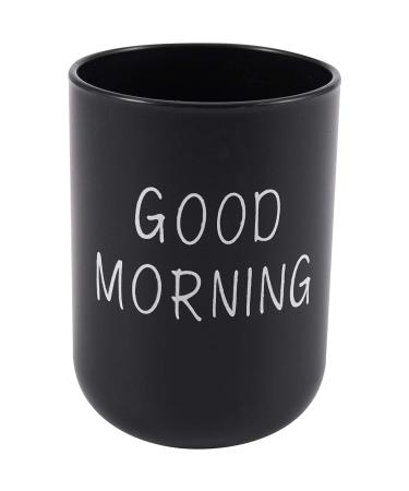 sunroot Home Bathroom Toothbrush Toothpaste Holder Round Washing Tooth Bowl PP Drinking Glass Tooth Mug Travel Camping Black