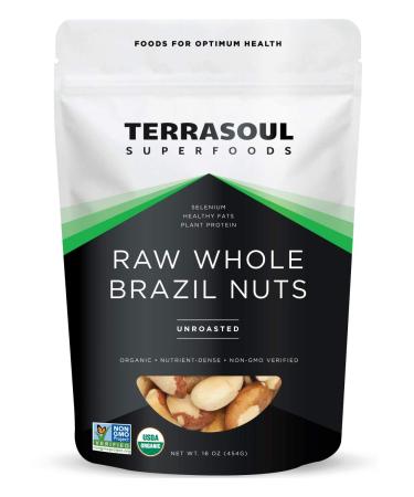 Terrasoul Superfoods Organic Brazil Nuts 1 Lb - Raw  Unsalted  Rich in Selenium