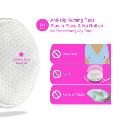 Organic Bamboo Nursing Pads | 10 Washable Ultra-Soft Leak-Proof Breastfeeding Pads | Comfortable & Breathable | Includes Wash Bag - Off White - Buy Online on SooperMarket.com