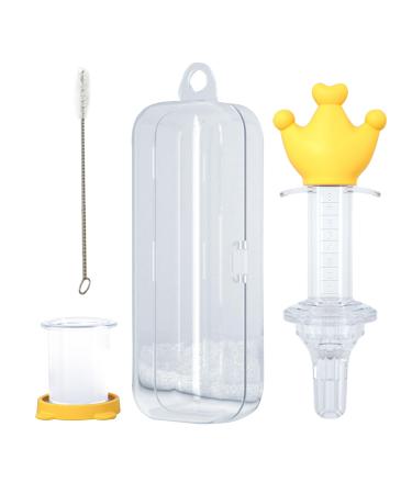 Medicine dispenser for children pacifier medical dispenser cute baby feeder dispenser |Medical pacifier for newborns baby feeding utensils for feeding medical-water juice Calakono yellow