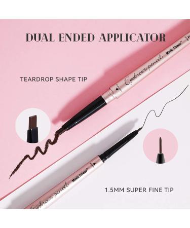 Music Flower Double Ended Waterproof Eyebrow Pencil - Smudgeproof & Long Lasting Dark Brown Brow Pen - Eye Makeup Essential - Buy Online on SooperMarket.com