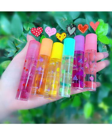 Mrettick Moisturizing Lip Oil 6 Pcs Roll-on Lip Oil Set Fresh Lip Glaze Transparent Colorless Moisturizing Lip Lotion Hydrating Lip Oil Set for Lip Care