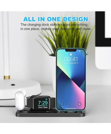 GLANA 3-in-1 Portable Charging Station for Apple Devices - Foldable Charger Stand for iWatch and iPhone AirPods Pro - Black - Buy Online on SooperMarket.com