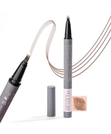 Auburn Eyebrow Pencil with 4-Prong Micro-Fork Tip Applicator Microblading Eyebrow Pen for Red Head Create Hair-like Stroke for Natural Brows All-Day Wear Smudgeproof YES.EYE DO (Rustic Red-Auburn)