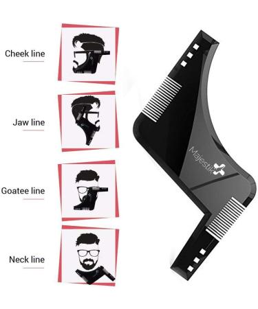 Men's Beard Styling Template Stencil - Lightweight & Flexible | One Size Fits All | Goatee & Neckline Shaping Tool by Majestik - Buy Online on SooperMarket.com