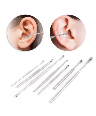 8pcs Stainless Steel Ear Pick Kit for Earwax Removal Spiral Double-Headed Cleansing Tools - Buy Online on SooperMarket.com