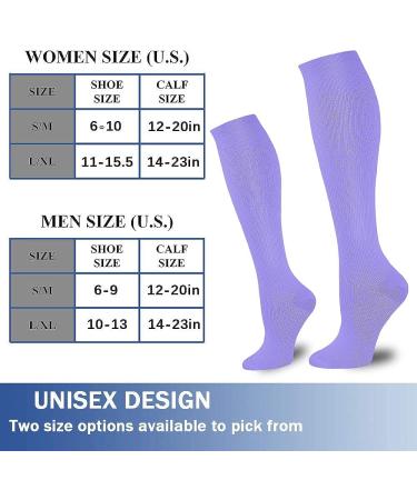 Compression Socks 3 Pairs for Men & Women - Support for Running, Nurses, Cycling - Pink/Purple/Grey - Small-Medium - Buy Online on SooperMarket.com