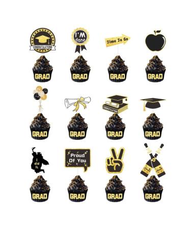 12 * Graduation Cupcake Toppers 2023 Graduation Cupcake Toppers Class of 2023 Cake Picks Graduation Party Decorations 12PCS 1
