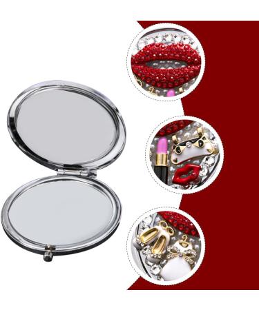 Beaupretty Round Compact Mirror with Rhinestone Red Lips and High Heels Design - Portable Mini Makeup Mirror for Women and Girls - Buy Online on SooperMarket.com