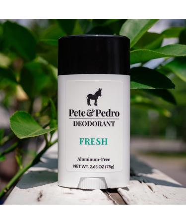 Pete & Pedro FRESH DEODORANT - Natural Aluminum-Free Eucalyptus & Spearmint Scent | Vegan Paraben-Free | Odor Control & Sweat Protection | As Seen On Shark Tank 2.65 oz - Buy Online on SooperMarket.com