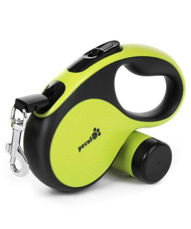 Pecute dog leash 3m roller linen for dogs with feces bag holder 360 hazardous linen extension anti-slip handle and quick brake button suitable for dogs up to 15kg weight with fecal bag holder 3M |15 kg max