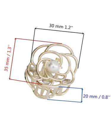 TANG SONG 4PCS Flower Style Metal Hair Claw Clips Set for Women - Silver, Gold, Rose Gold, Black - Hair Catch Barrette Jaw Clamp for Half Bun Hairpins - Ideal for Thin Hair - Floral Design - Buy Online on SooperMarket.com