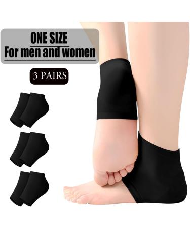Jootuepo Gel Socks - 3 Pairs Soft Open Toe Heel Socks for Cracked Skin - Foot Care Treatment (Black) - Buy Online on SooperMarket.com