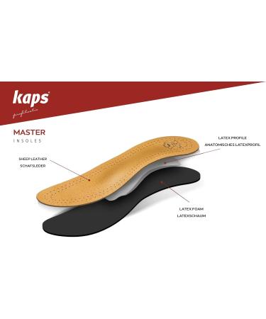 Kaps Master Orthotic Leather Insoles for Metatarsalgia Pain | Full Length Inserts for Men & Women - Size 41 EUR / 7 UK - Buy Online on SooperMarket.com