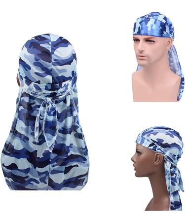 Premium Military Camouflage Silky Durags (3-Pack) - Long Tail Doo Rag for 360 Waves Men - Buy Online on SooperMarket.com