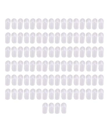 Oukens disposable slipper white 50 pairs of portable unisex-slip-resistant disposable house shoes white travel gast-one-time house shoes for commercial home use (3 mm non-woven fabric) medium X-Schmal 3 mm non-woven