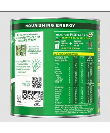 Nestle 3 x 400g Chocolate Flavour Milo Milk Drink With Welari Thank You Card Malted Vitamin Minerals Calcium Activ-go for Kids (1.2kg) - Buy Online on SooperMarket.com
