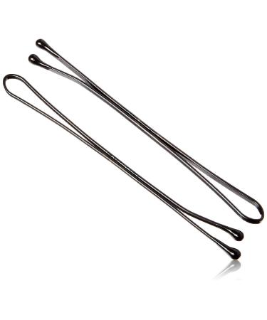 Kleravitex 2.75" BLACK Jumbo Bobby Hair Pins - Black Tipped Flat Style Pins for Women - Perfect For Rollers - Hair Pins for Wedding & Party Styling - Suitable for ALL Hair Types, 100 pieces Tub Made in USA