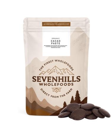 Sevenhills Wholefoods Organic Cacao Paste (Liquor Mass) Drops 500g Unsweetened Chocolate Wafers/Buttons 500 g (Pack of 1)