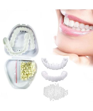 Flipped warm 1 pair of veneers teeth at the top and bottom teeth for plugging in with box braces artificial teeth false teeth Temporaries for men and women