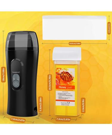 2022 Upgraded Honey Roller Waxing Kit for Sensitive Skin - Roll On Wax Heater with 2 Cartridge Refills and 100 Wax Strips - Buy Online on SooperMarket.com