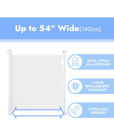 Papablic Retractable Baby Gate | Auto Lock Safety Gate for Baby & Pet | 34 Tall Extends to 54 Wide | Extra Wide Dog Gate for Indoor Outdoor Stairs | White - Buy Online on SooperMarket.com