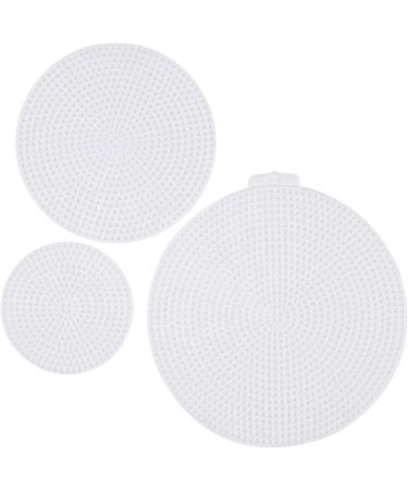 Tosnail 60 Pack 3" 4.5" 5.75" Round Plastic Canvas Mesh Sheets Plastic Canvas Circle Plastic Mesh Mat for Embroidery Crafting