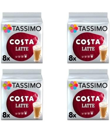 Tassimo Compatible Costa Latte Coffee Pods 16 discs - (Pack of 4 Total 64 discs 32 Drinks) - Buy Online on SooperMarket.com