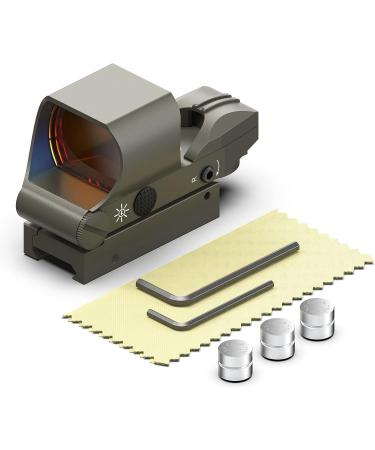 Feyachi Reflex Sight with Multiple Reticle System - Red Dot Sight with Picatinny Rail Mount for Absolute Co-Witness in Nickel Finish - Buy Online on SooperMarket.com