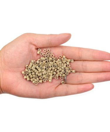 200 Pcs 4.0mm Silicone Lined Micro Rings Blonde for Hair Extensions - Buy Online on SooperMarket.com