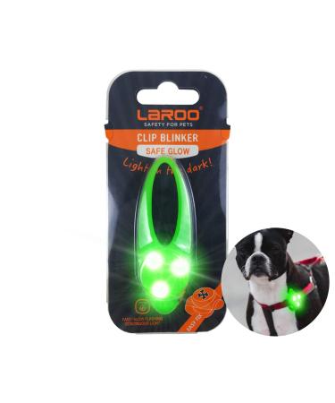 Laroo safety LED light band for dogs cats LED light flashing light with Velcro fastener easy to attach to the collar and dishes waterproof bright outdoor sports green flashing light