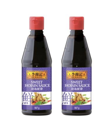 Lee Kum Kee Sweet Hoisin Sauce in Bottle for Stir Fry Cooking Big Size 567g (Pack of 2) VEGAN
