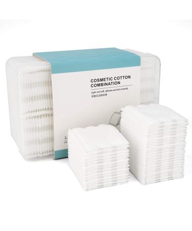 Makeup Remover Cotton Pads for Facial Eye Makeup and Nail Polish Removal Square Cotton Puff Double-Side Save Water Soft Lint-Free