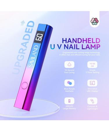 Saviland Rechargeable Mini UV Nail Lamp with Visual Screen - Portable 12W LED Nail Dryer for Gel Polish and Nail Glue - USB Nail Art Tool for DIY Manicure - Multi-Colored (02) - Buy Online on SooperMarket.com