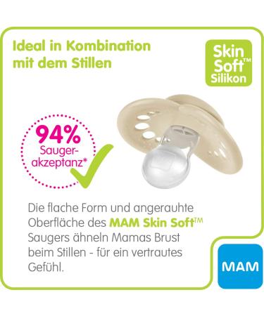MAM Original Silicone Pacifier Set - Football Collection | Tooth-Friendly Baby Pacifiers (6-16 Months) with Box | Skinsoft Silicone Blue - Buy Online on SooperMarket.com