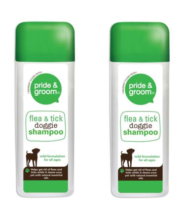 Pride & Groom 2 x Flea & Tick Doggie Shampoo - Dog & Puppy Mild Formulation 300ml