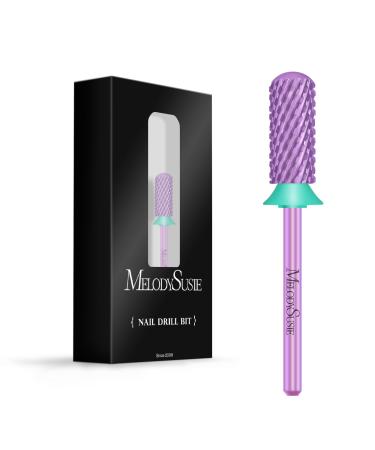MelodySusie Safety Nail Drill Bits 3/32'' Smooth Round Top Small Barrel Carbide Bits Fast Remove Acrylic or Hard Gel for Manicure Pedicure Salon Professional or Beginner Purple Coarse Coarse-C Purple