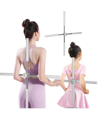 HLEOQVE Yoga Training Sticks for Posture,Yoga Sticks Stretching Tool,Retractable Design Humpback Correction Sticks,Back Straightener Posture Corrector for Adult and Child Back Brace Posture Gray
